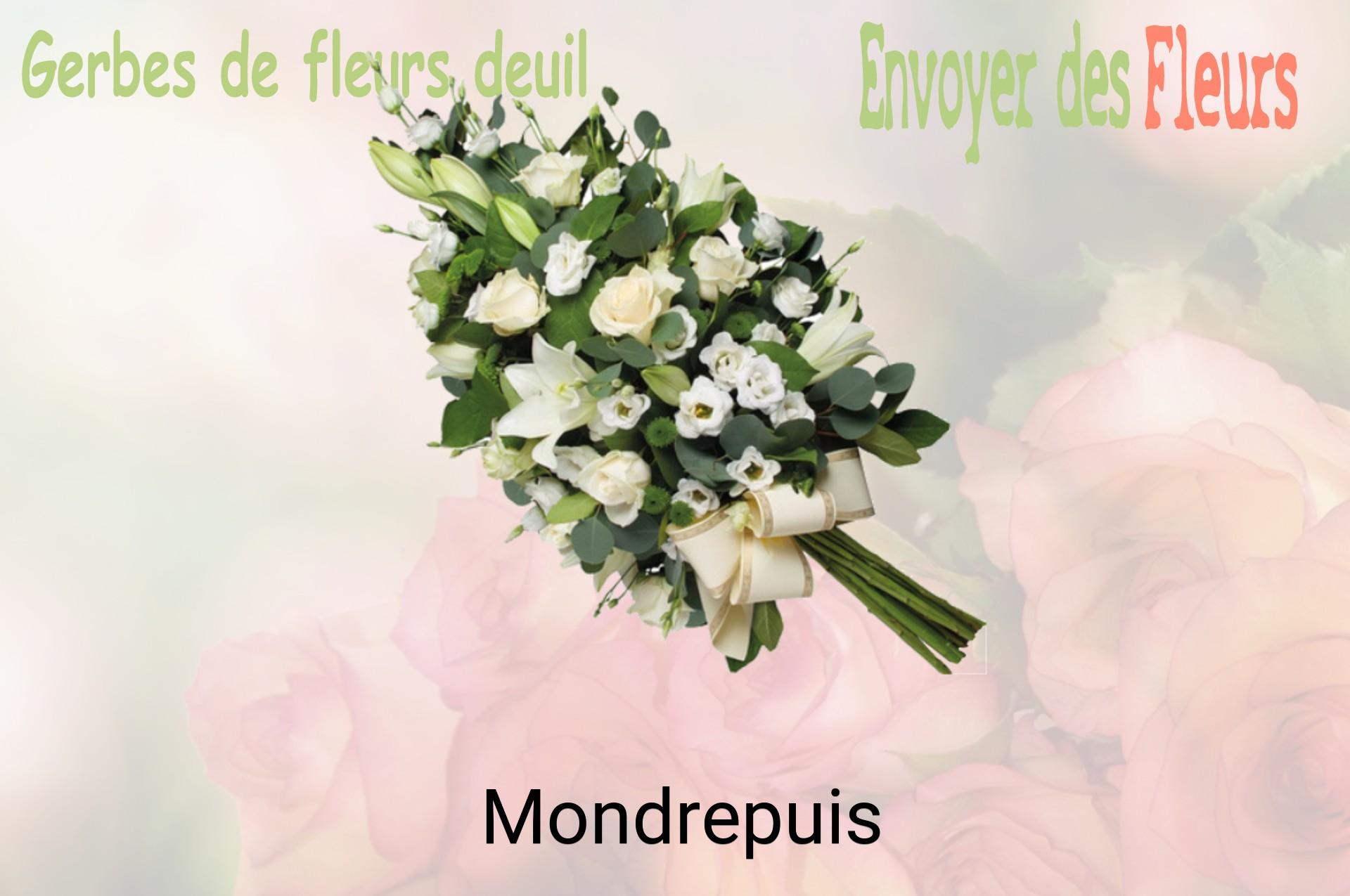 Gerbe de fleurs de deuil livrée à Mondrepuis
